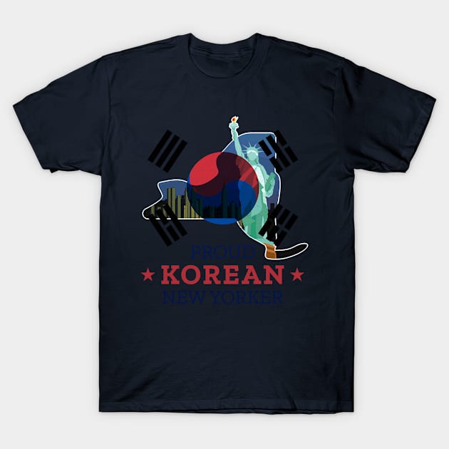 Proud Korean New Yorker - New York State T-Shirt by Family Heritage Gifts